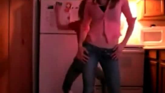 Hot lesbian teens lap dance and kiss each other