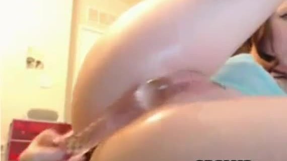 Sweet tattooed slut using her dildo